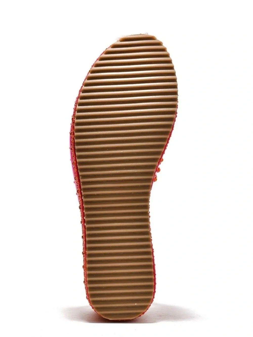 Women’s Platform Slide Sandals in Hot Pink with Crystal Embellishment
